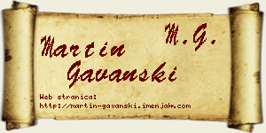 Martin Gavanski vizit kartica